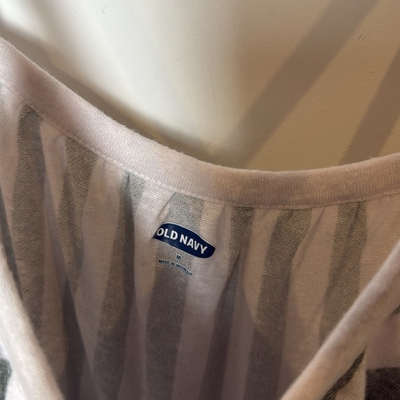 Old Navy Womens Linen Blend Stripped Ruffle Front Tank Top Beach Summer Lounge M - Picture 4 of 9